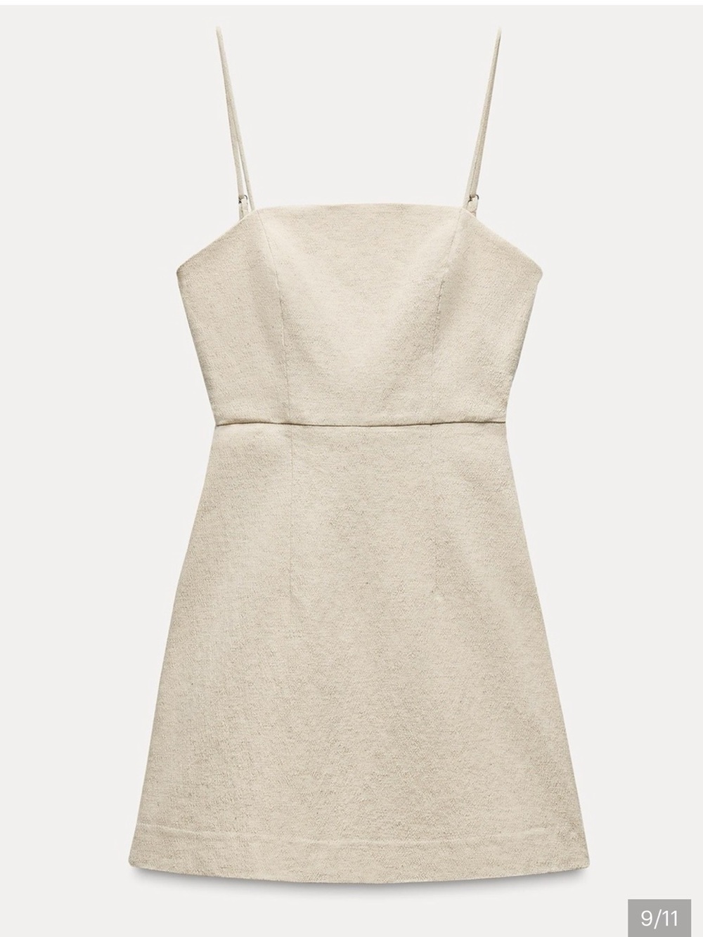 Zara Beige Spaghetti-Strap Mini Dress NWT